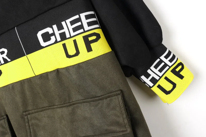 

Vefadisa Letter Print Patchwork Sweatshirt Dress Women 2020 Autumn Stitching Color Pullover Dress Hooded Women Dress QYF4304