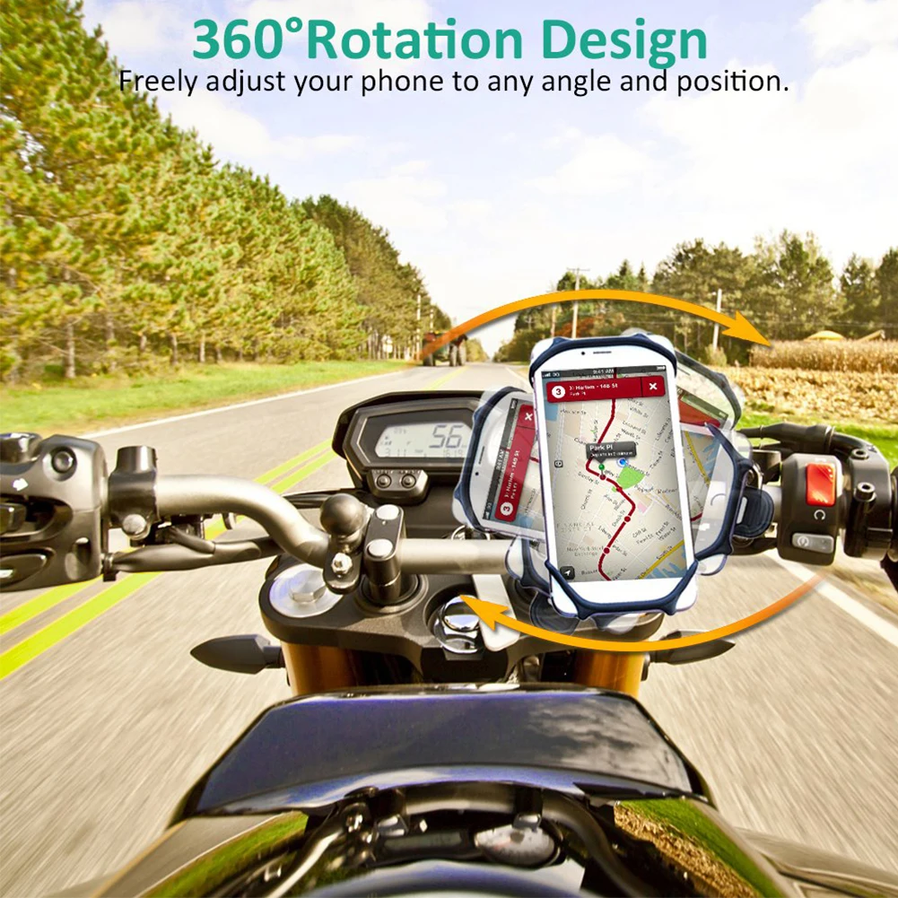 

Мотоцикл Велосипед мобильный телефон держатель силиконовый велосипедный Руль Стенд гибкий прочный 360 ° вращающийся для разные углы обзора