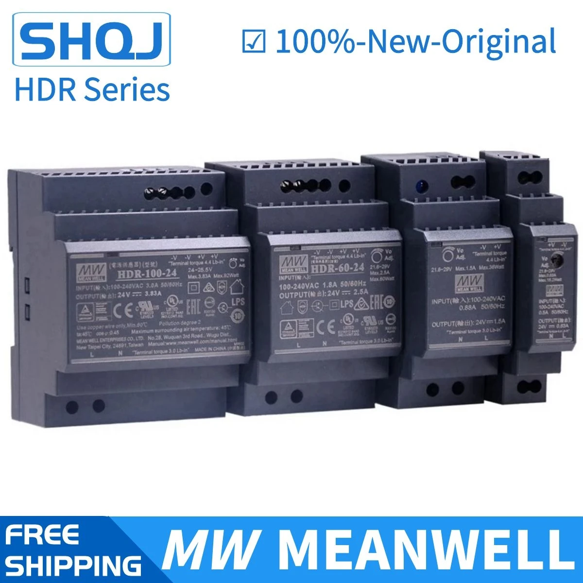 Источник питания MEANWELL HDR-15 30 60 -5 12 24 серии HDR тонкий модуль на DIN-рейке |