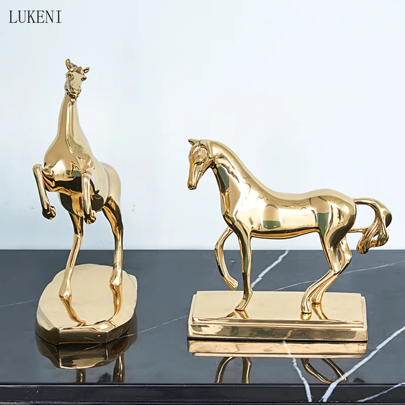Бронзовая лошадь украшение для успеха винный шкаф Ювелирное Украшение книжный