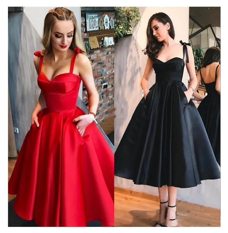 

Newly Cheap Red Short Homecoming Dress Tea Length Sweet 16 Prom Gowns For Junior Girls Graduation Prom Gowns vestido graduacion