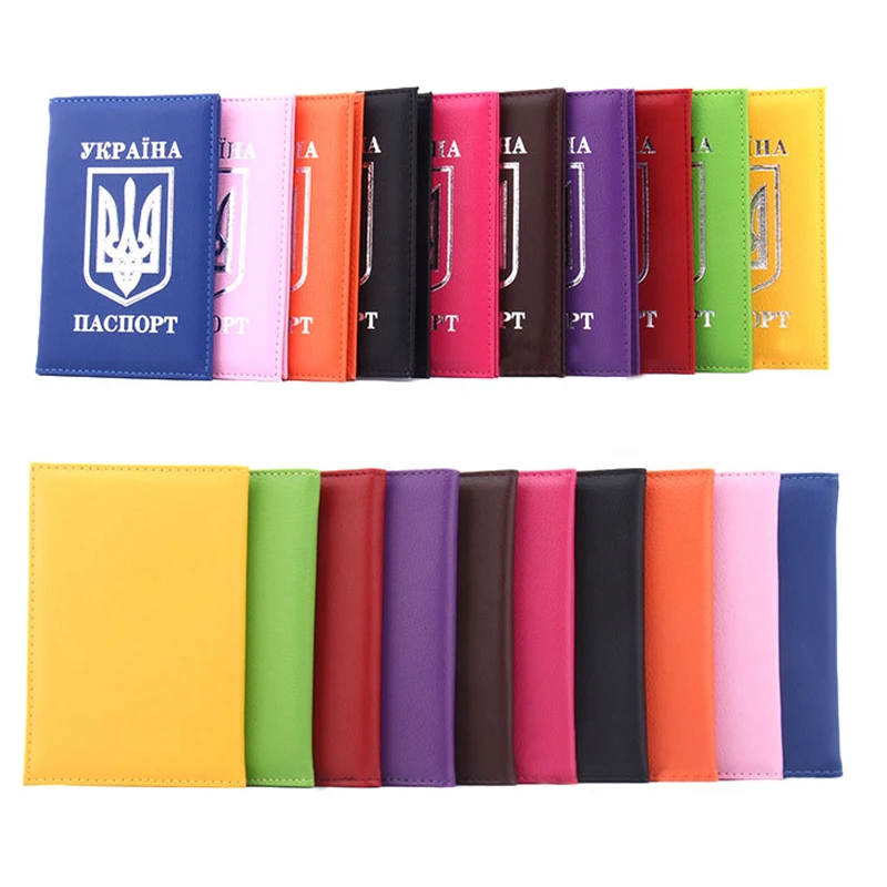 Lewest Ukrainian passport holder case international standard size Pink Blue PU leather cover | Багаж и сумки