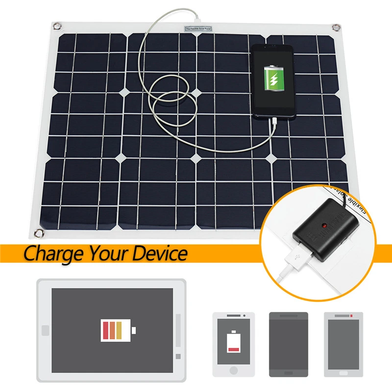 3в1 30 Вт 12 В/5 В постоянного тока USB комплект солнечной панели солнечная