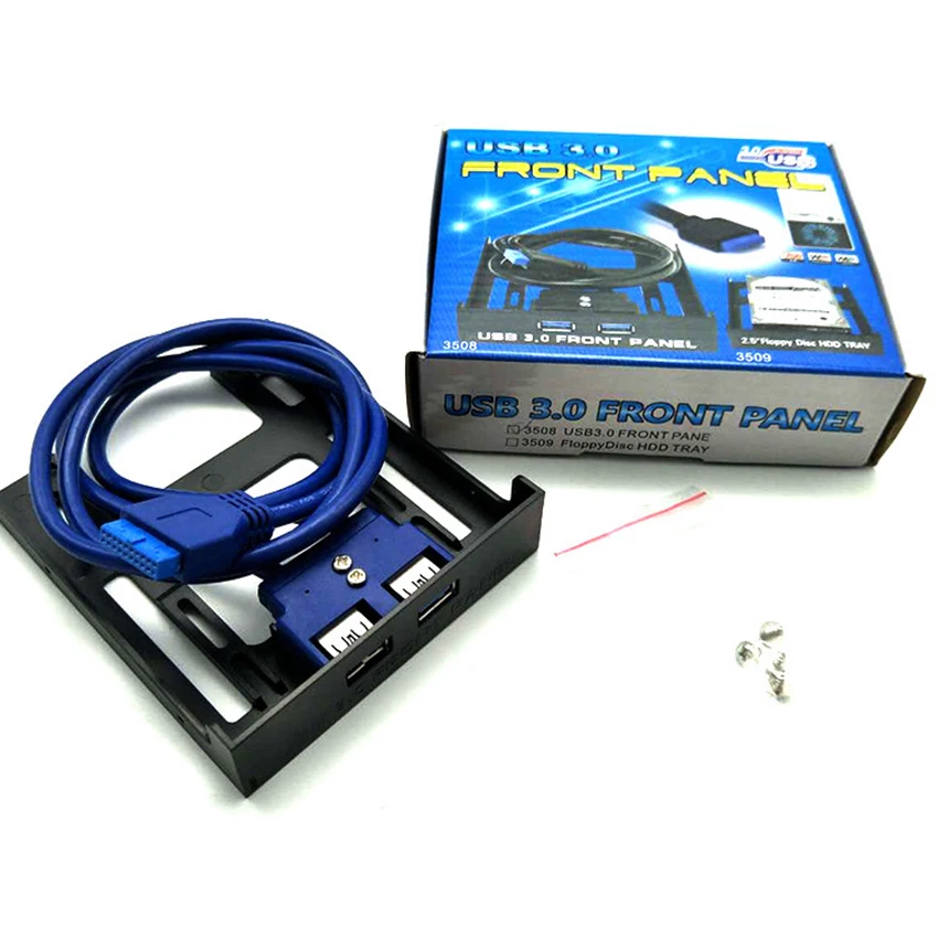 

Metal Front Panel USB Hub - with 2x USB 3.0 Ports for Computer Case, 20-Pin Power Connector Superspeed up to 5Gbps