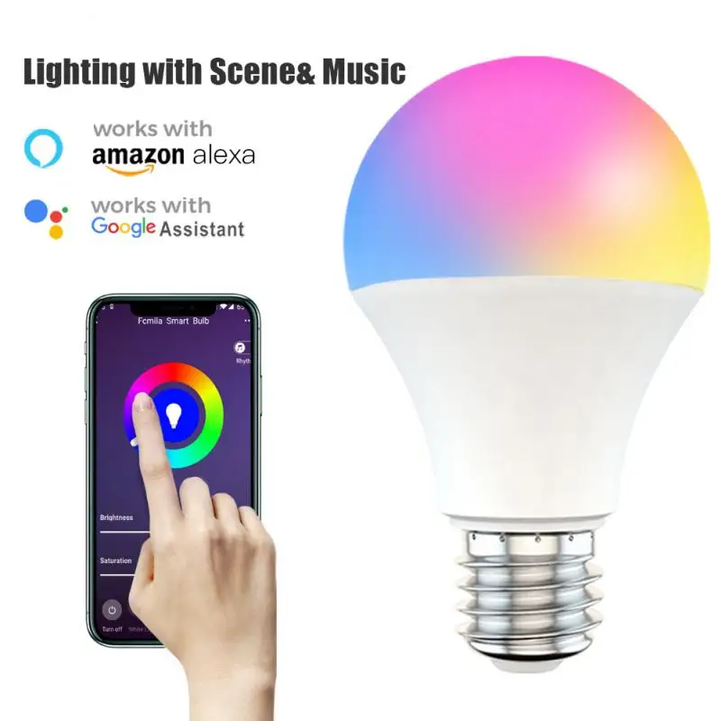 

110/220V B22 E27 WiFi умный Светильник лампы светодиодные лампы с Alexa Google Home Управление умного дома лампа Ночной светильник Lampara светильник Инж