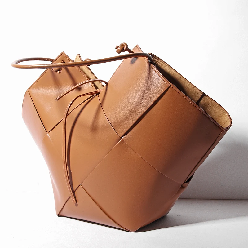 Шнурок большая корзина мягкая кожаная сумка роскошная дизайнерская женская