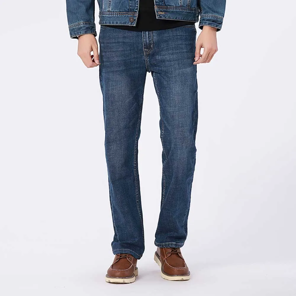 New Fashion Straight Loose Baggy Jeans Men Smart Casual Business Leisure Denim Pants Trousers Streetwear Plus Size Clothes