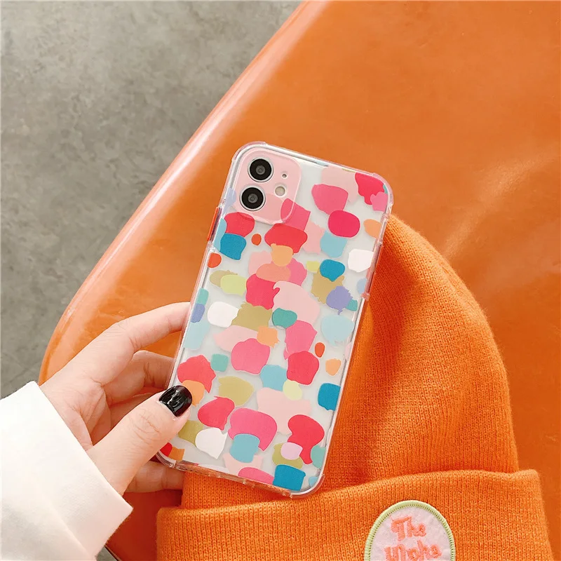 Фото Цветной чехол для телефона с геометрическим рисунком граффити iPhone 12 11 Pro Max 7 8 Plus X Цветной чехол для телефона с геометрическим рисунком граффити iPhone 12 11 Pro Max 7 8 Plus X