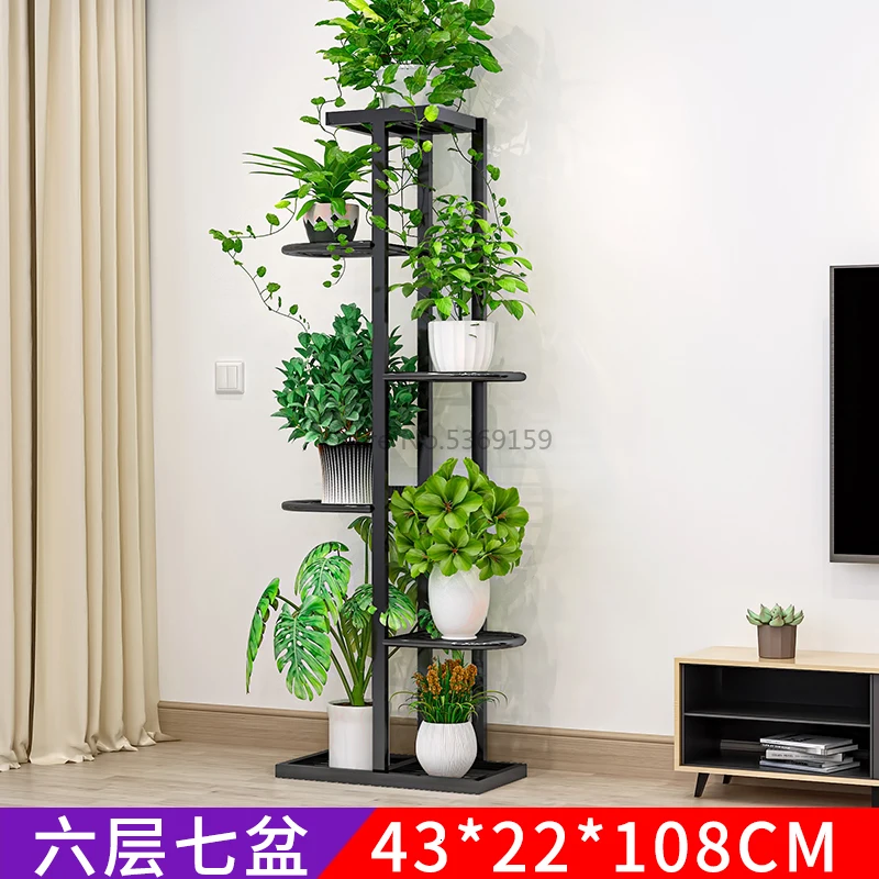 Flower Shelf Nordic Indoor Home Balcony Decoration Rack Wrought Iron Living Room Simple Flower Pot Multi-layer Rack - Цвет: Зеленый