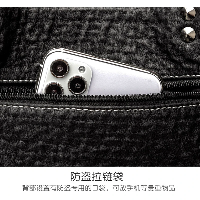 

Two-layer cowhide leather Fashion personality rhombus Fashionable and versatile large-capacity soft leather bucket shoulder bag