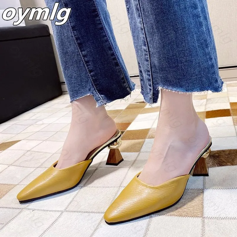 

2021 Spring Fashion Sexy High Heels Woman Pumps Shoes Outside Dress Zapatillas Mujer Casa Flip Flop Brand Designer