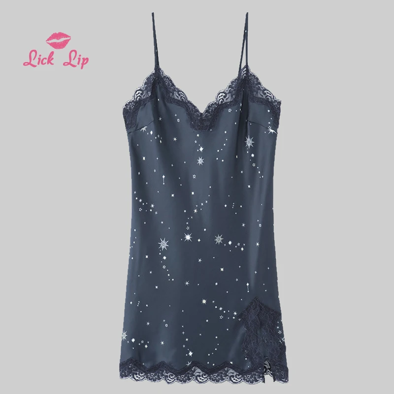 Женская однотонная атласная ночная рубашка с V-образным вырезом и разрезом сбоку