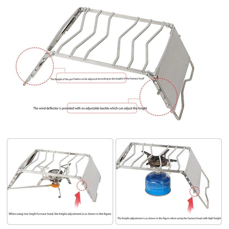 

Mini Outdoor Barbecue Grill Universal Windproof Stainless Steel Folding Barbecue Grill Lightweight Outdoor Travel Rack