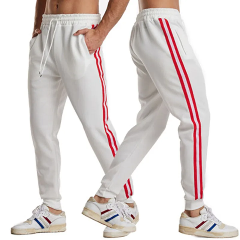 

2021 new spring and autumn men's color matching sweatpants fashion thin casual feet pants