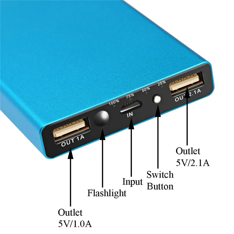 NATTHSWE синий Портативный внешний аккумулятор 8000 мАч [с двумя usb-портами] Высокая емкость компактный внешний аккумулятор быстрая зарядка