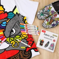 1224 color fabric markers pens set permanent clothes textile marker fabric paint pen diy crafts t shirt pigment painting pen