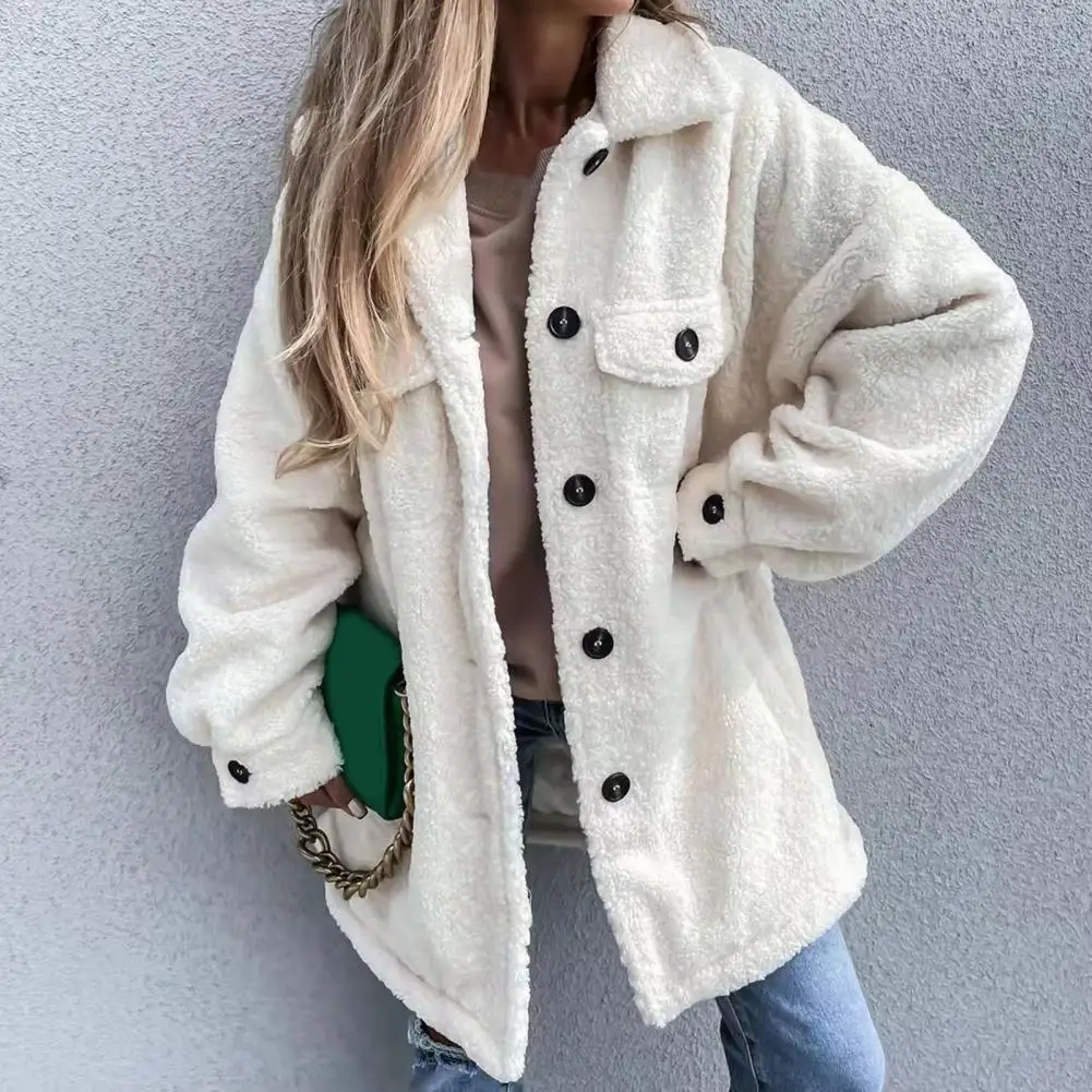 

Popular Women Coat Irregular Autumn Winter Women Jacket Warm Pure Color Jacket