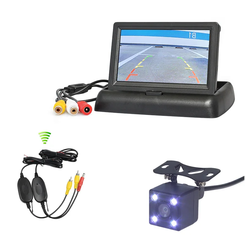 DIYKIT, беспроводной, 4,3 дюймов, Складной автомобильный монитор, ночное видение, резервная камера заднего вида, Автомобильная камера заднего вида - Название цвета: 400
