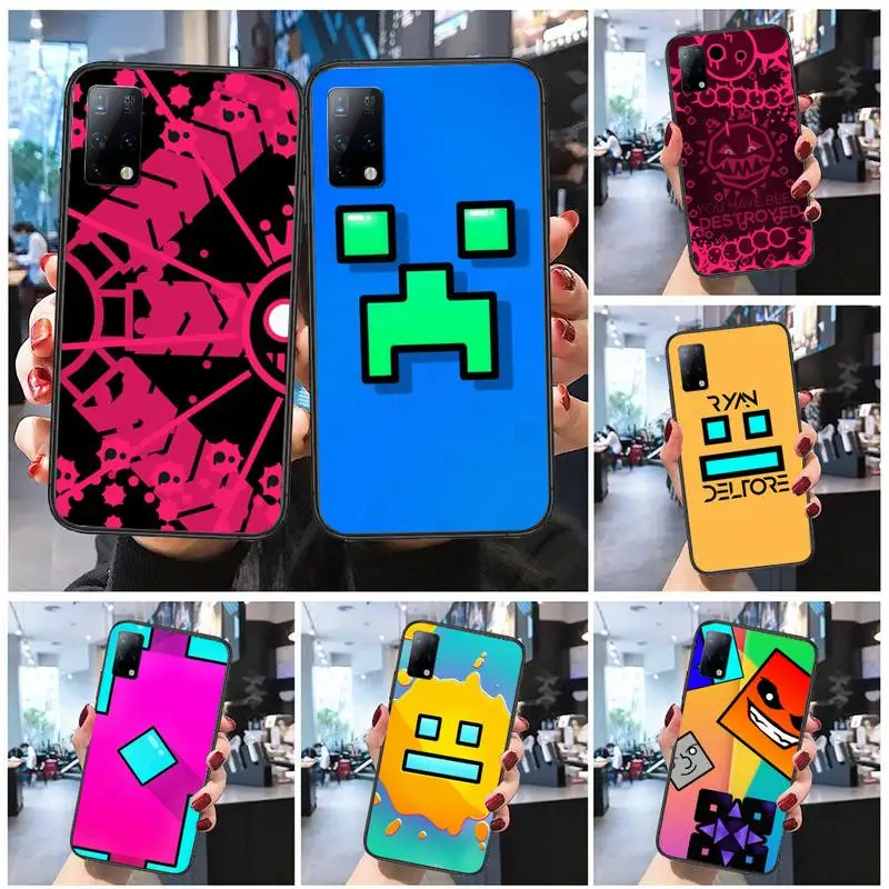 

hot game Geometry Dash Phone Case for Samsung S5 S6 S7 S8 S9 S10 S20 S21 S30 edge lite plus ultra cover