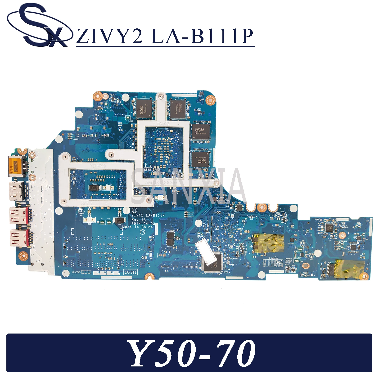 KEFU ZIVY2 LA-B111P материнская плата для ноутбука Lenovo Y50-70 оригинальная I7-4720HQ/4710HQ GTX960M-2GB |