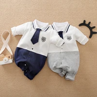 malapina infant baby boy clothes british style clothes for newborn clothing babys rompers jumpsuit with necktie baby custome