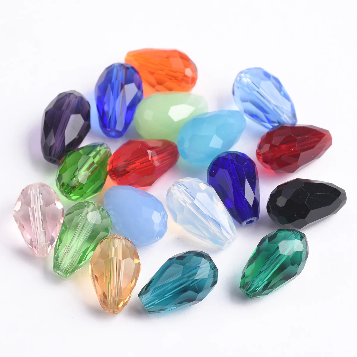 Teardrop Faceted Crystal Glass 5x3mm 8x6mm 12x8mm 15x10mm Loose Beads Lot For Jewelry Making DIY Earring Findings
