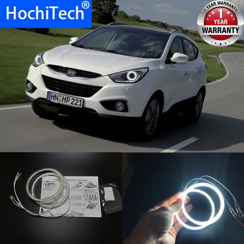 

HochiTech for Hyundai ix35 2010-2012 Ultra bright SMD white LED angel eyes 2600LM 12V halo ring kit daytime running light DRL