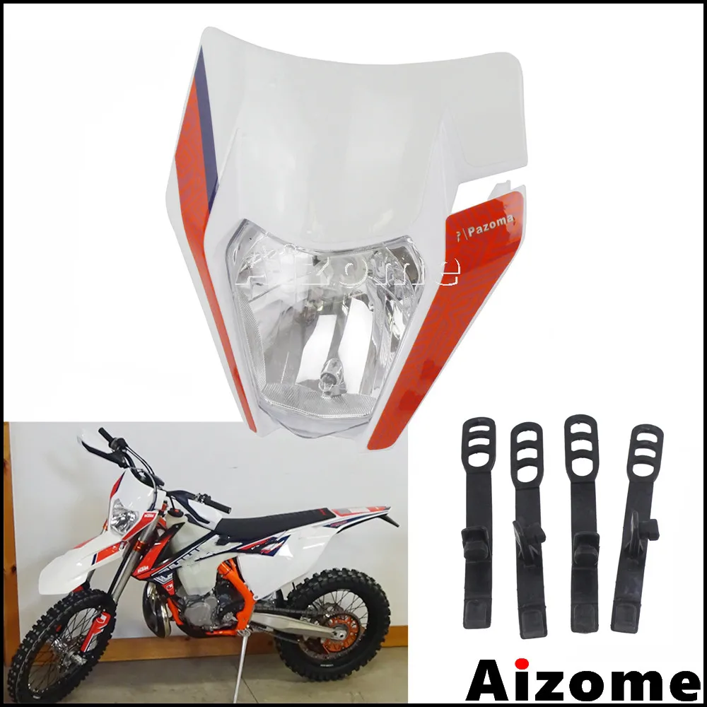 Белый Байк Emark фары маска Enduro Стикеры фар для XC EXC XCF W F шесть дней 300 350 450 500 2018 2019| |