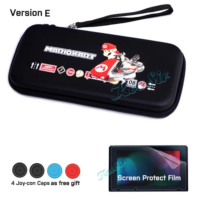 Version E Аксессуары для nintendo Switch, чехол для переноски nintendo Switch, Портативная сумка, защитная пленка для экрана, для игр nintendo Switch - Цвет: Version E