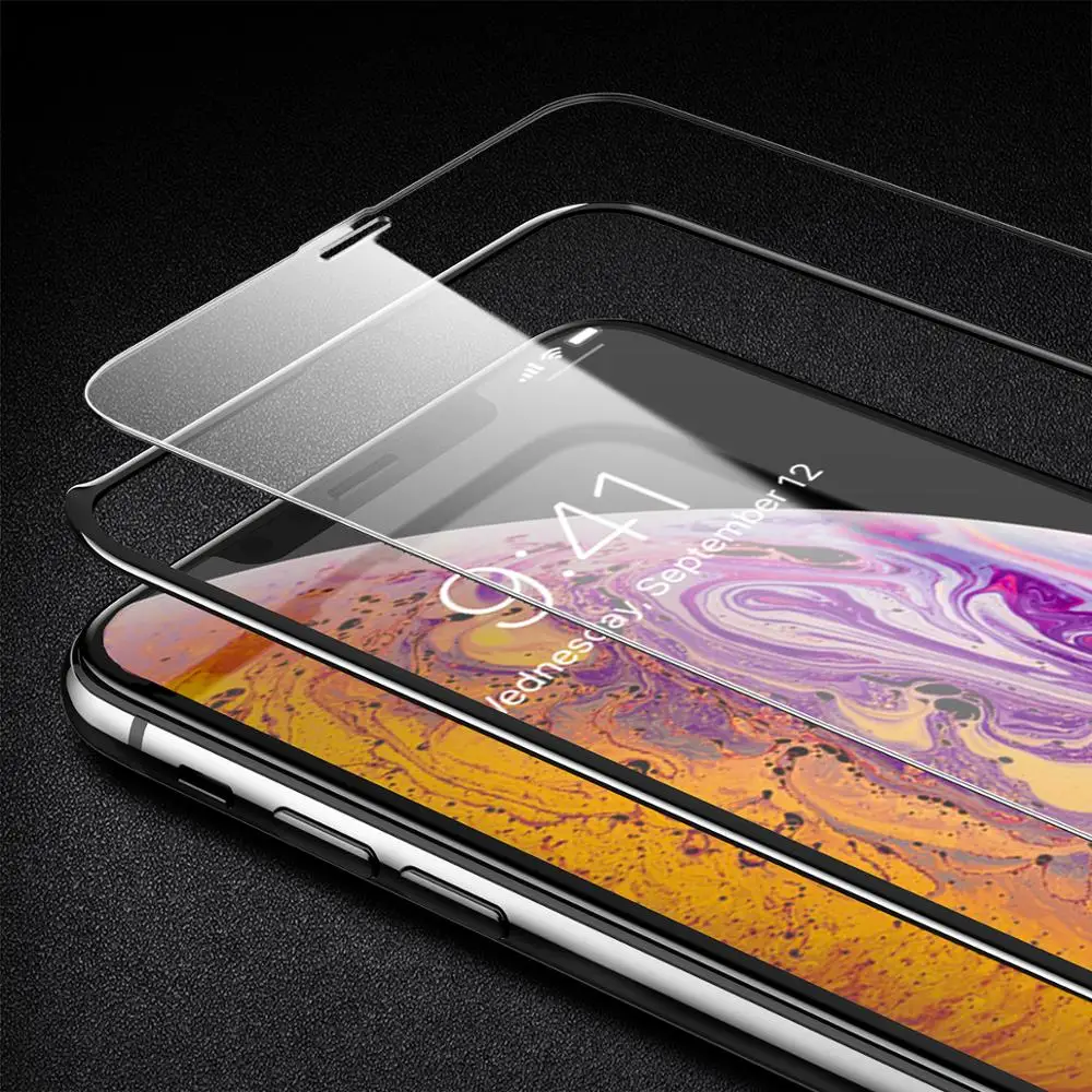 Рок 0 23 мм изогнутое закаленное стекло для iPhone XS Max анти-синий-легкий полный охват