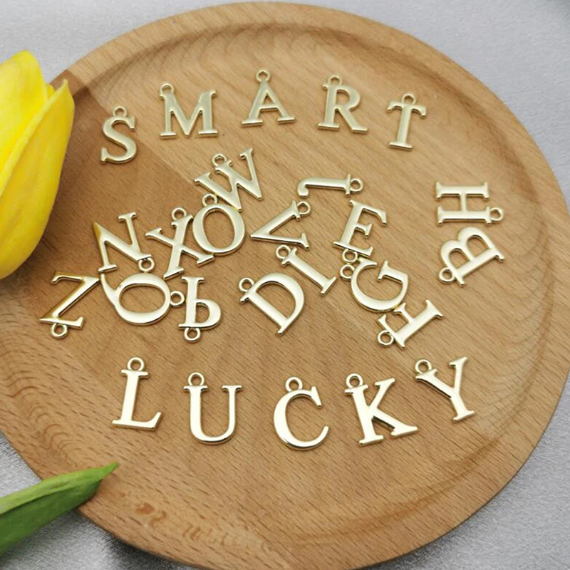 

26PCS Gold Charms A-Z Letter Alphabet Charm Pendants for Bracelet Necklace Crafts Making