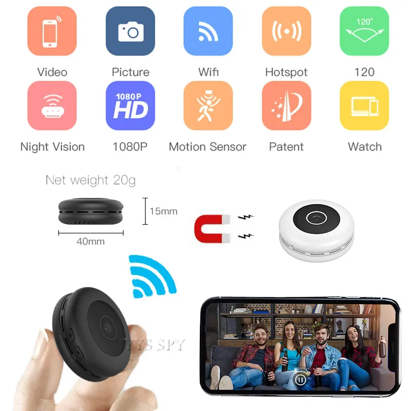 1080P Мини Wifi камера H11 Магнитная микро ночного видения детектор движения
