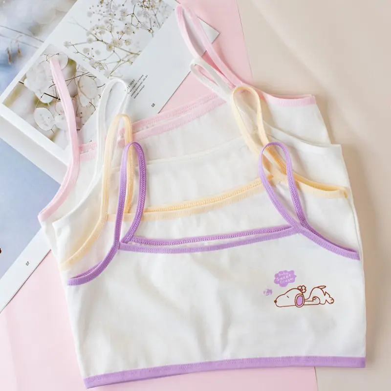 

10pcs/Lot Children's Breast Care Girl Bra 6-12 Years Hipster Cotton Teens Teenage Underwear Summer Kids Vest