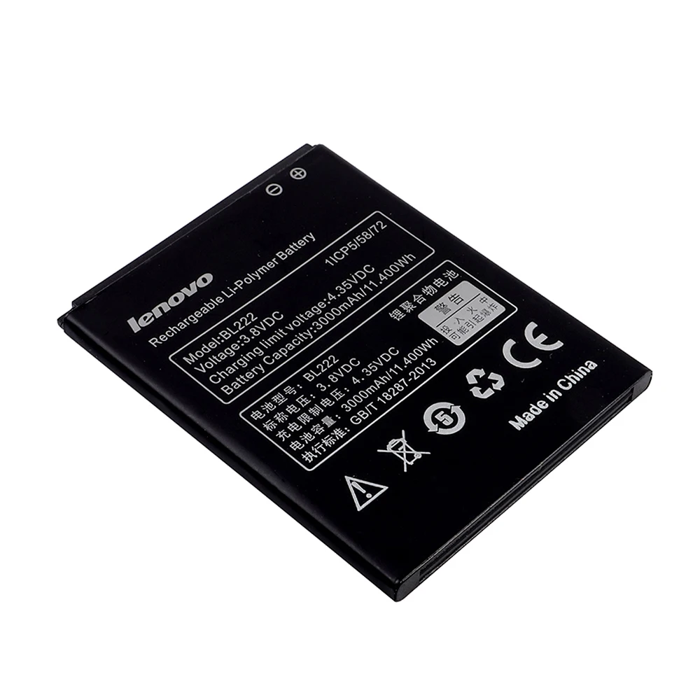 100% Оригинальный аккумулятор BL222 для Lenovo S660 S668T 3000 мАч перезаряжаемая литий