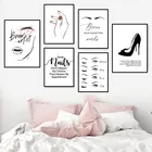 Брови ногти салон красоты макияж современное настенное Искусство Холст Картина в скандинавском стиле девушка обувь плакаты и принты Картина Декор HD3153