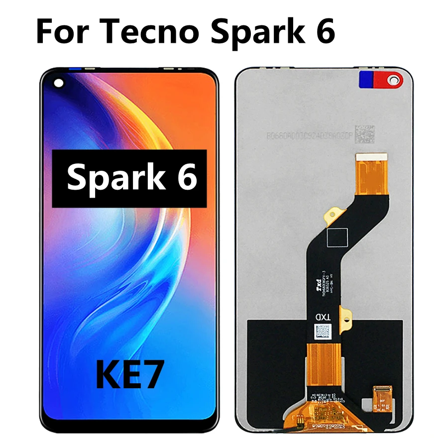 

6.8" For TECNO Spark 6 KE7 LCD Display with Touch Panel Screen Digitizer Assembly Replacement For Tecno Spark 6 LCD