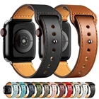 Ремешок из искусственной кожи для Apple watch band 44 мм 40 мм 42 мм 38 мм, аксессуары для смарт-часов, спортивный браслет для iWatch 3 4 5 6 se