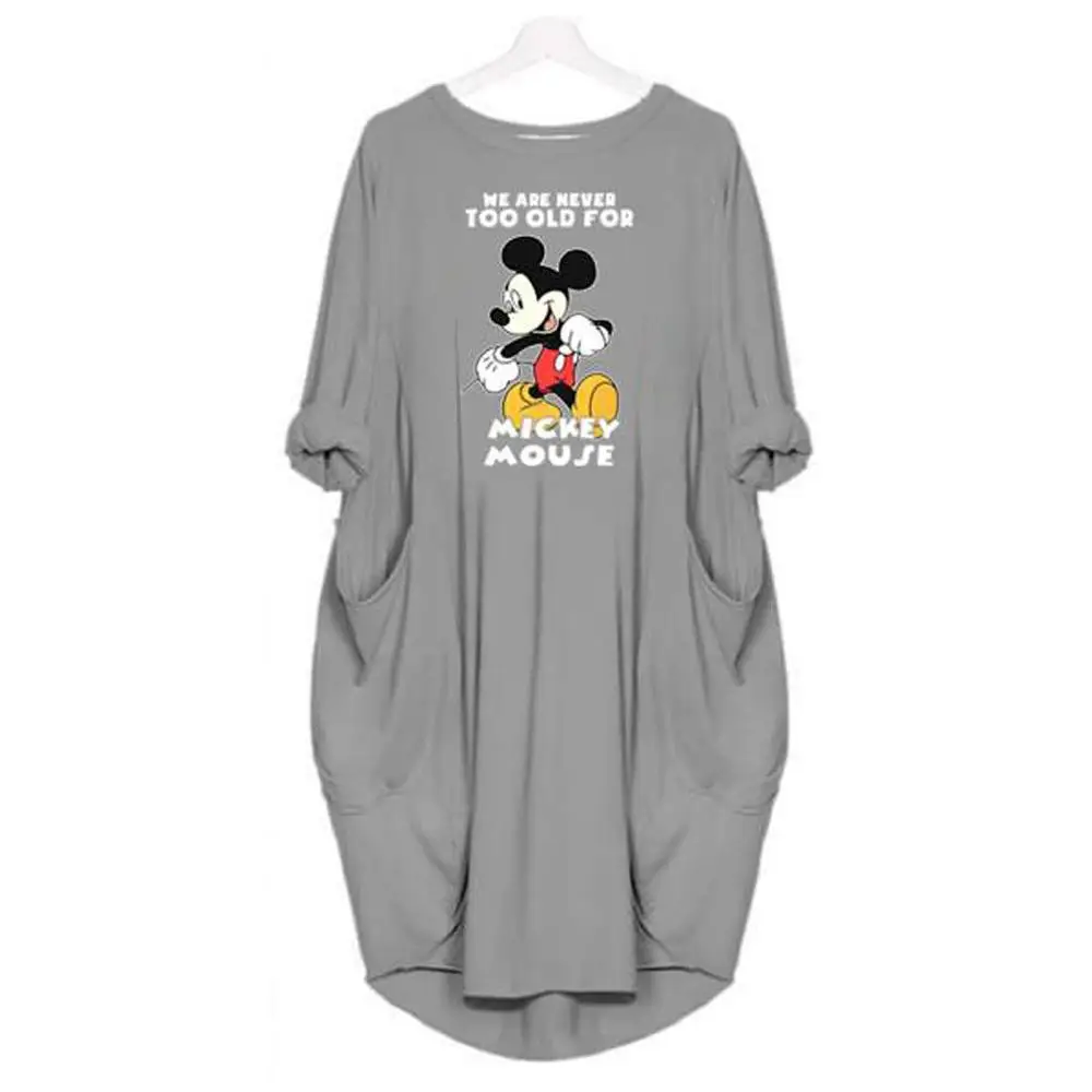 Benemaker Plus 5XL Maternity Mickey Mouse Dresses Women's Pregnancy Long Sleeve Dress Clothes For Women Pregnant Nursing YC011