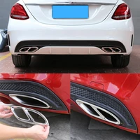 2pcs car exhaust pipe tail cover trim for mercedes benz a b c e class w205 coupe w213 w176 w246 glc 2016 2017 car accessories