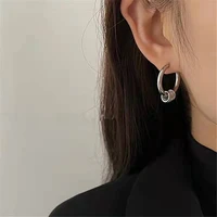 new fashion korean women earrings titanium steel hip hop hoop earring cartilage helix pierced earrings personality trend jewelry