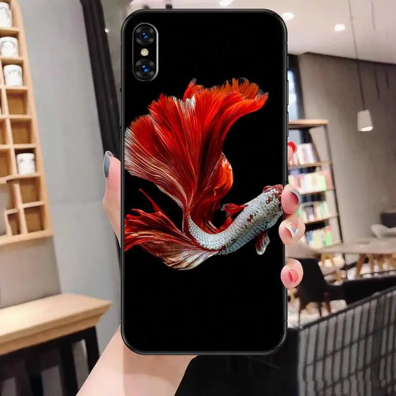 

Koi Fish Phone Case For Black-Iphone 5 5s se 6 6s 7 8 11 12 X Xs Xr Pro Plus Max Mini Cover