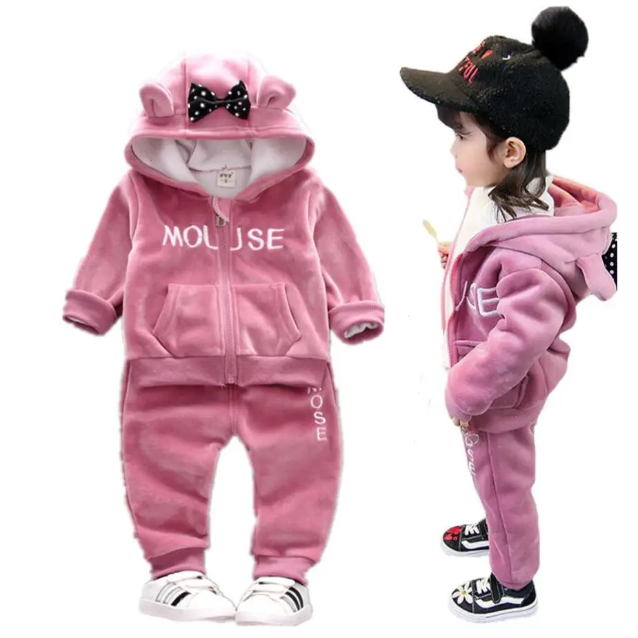 2019 комплекты зимней детской одежды для девочек с Минни Маус детей на каждый день