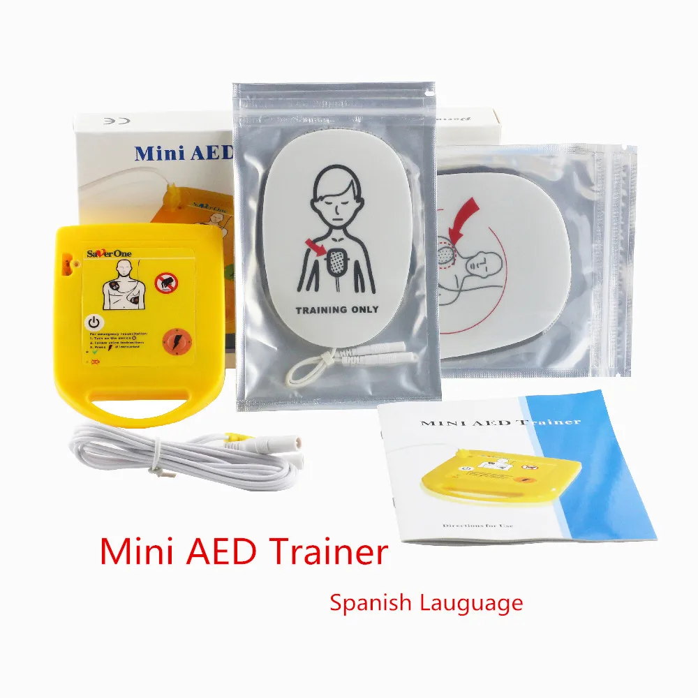 Мини тренажер AED XFT D0009 с испанской голосовой подсказкой дефибриллятор