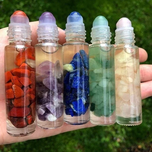 10 мл натуральный драгоценный камень бутылочка с шариком для эфирного масла