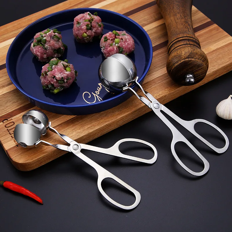 

Kitchen Newbie Meatball Maker Toolor Stainless Steel Stuffed Meatball Clip DIY Fish Meat Rice Ball Maker Non-Stick Meatball Mold