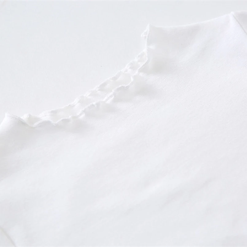 Мягкая дышащая белая кружевная рубашка для девочек + джинсовая юбка с ремешком