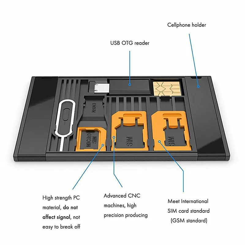 Многофункциональный мобильный телефон микро сим-карты Nano Стандартный для
