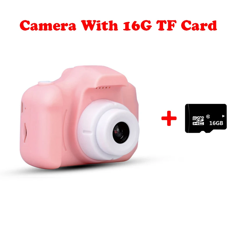 Pink Camera-16G TF 8.0MP мини цифровая камера 2,0 дюймов Камера Фото Видео TF карта поддержка детей подарки на день рождения 1080P проекционная видеокамера - Цвет: Pink Camera-16G TF