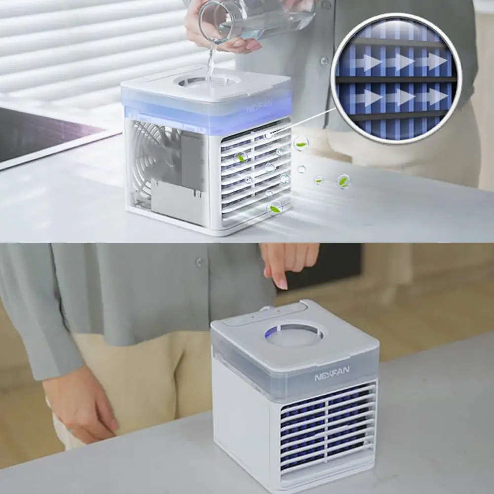 

4in1 Portable Air Cooler Home Office Mini Air Conditioner Humidificateur Air Purifier LED USB Cooler Fan Desktop Air Cooling Fan