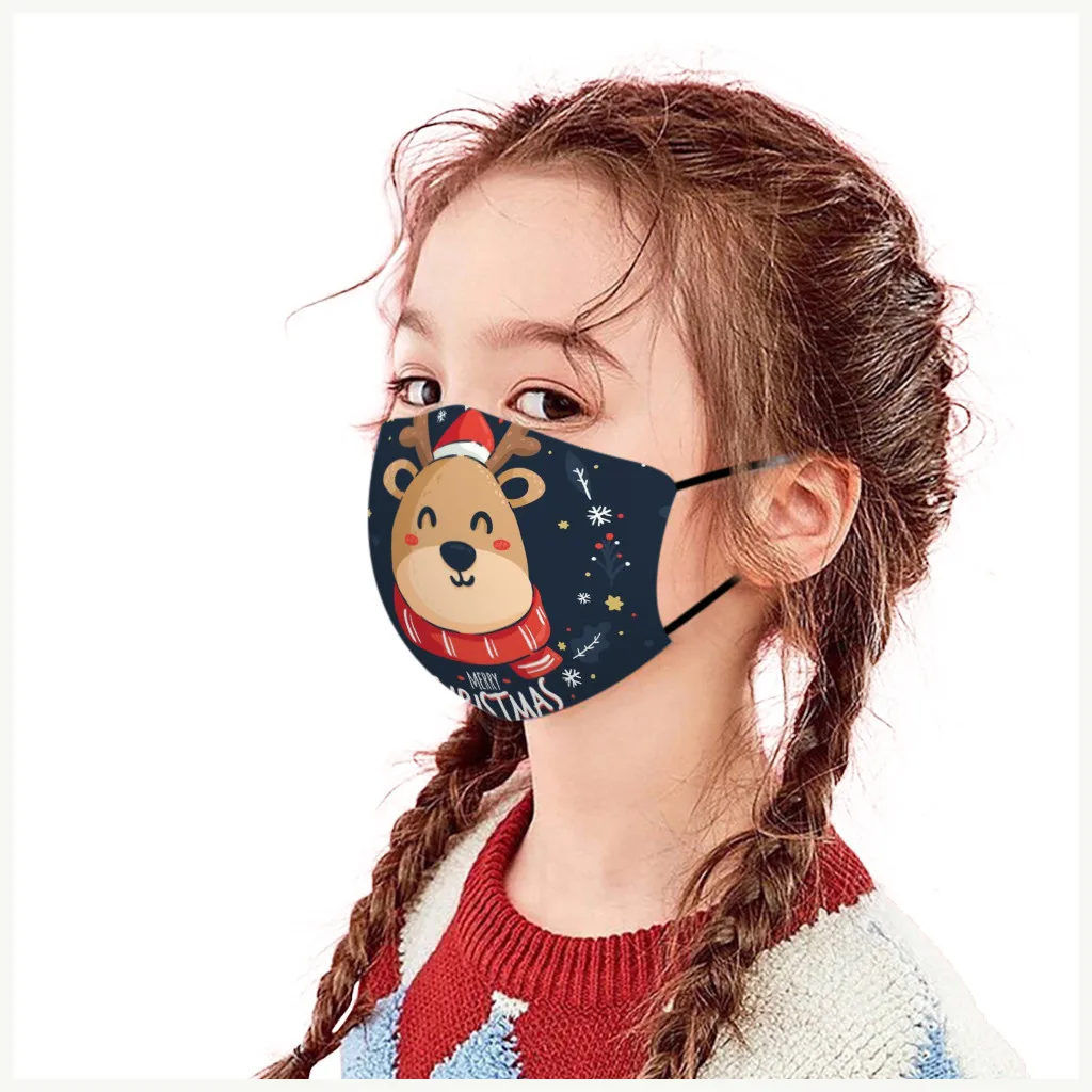 

5PC Child Christmas Print Breathable Reusable Washable Protective Face Mask Mouth Cover Mouth caps washable Mondkapjes wasbaar